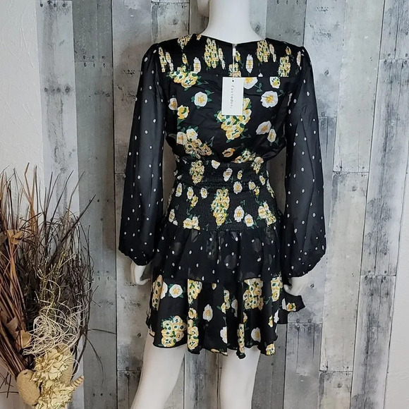 Foxiedox Anemone Smocked Mixed-Print Dress - Picture 6 of 14